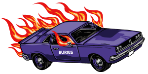 Carrito Burns en fuego